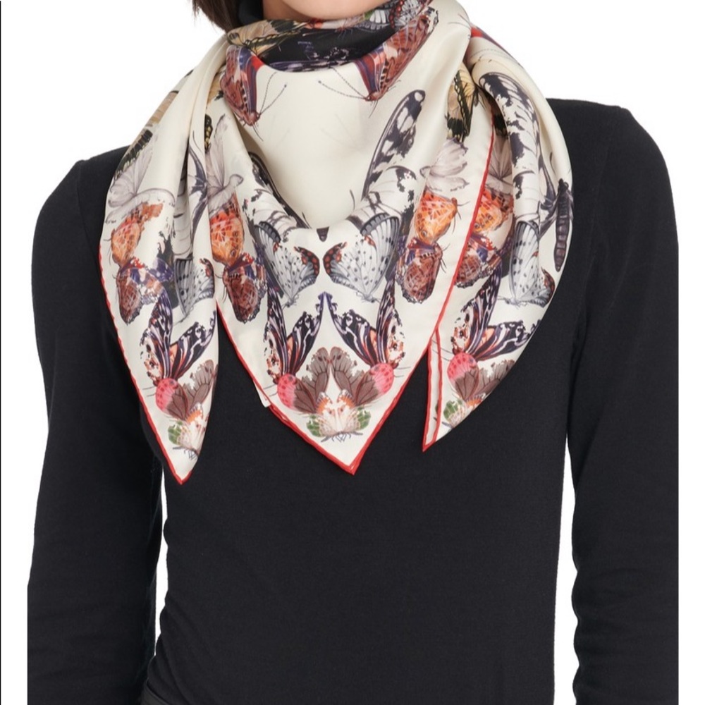 Alexander McQueen Butterfly Decay Skull Scarf - Picture 8 of 8